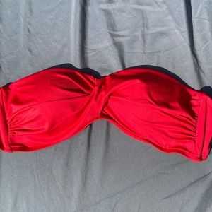 Women’s red strapless bathing suite top